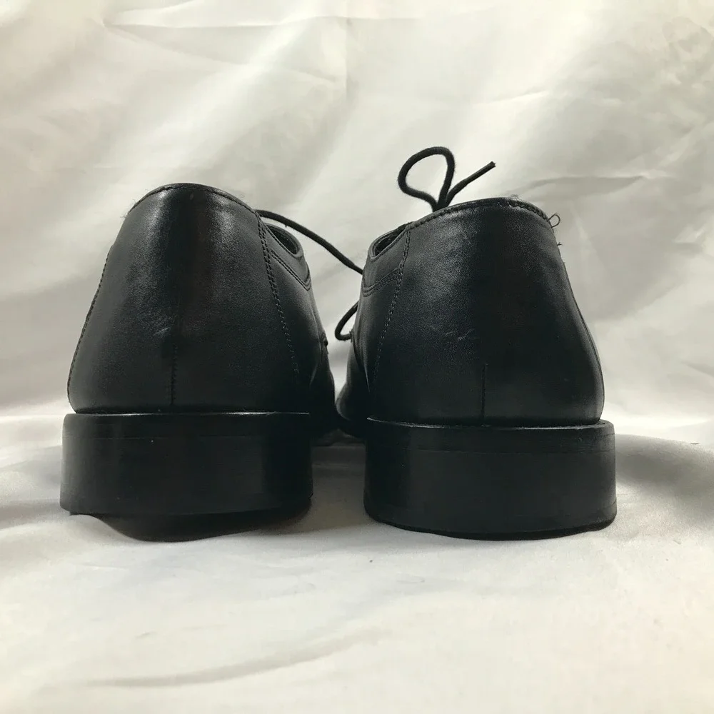 Johnston & Murphy Cap Toe Oxford Lace Up Black Leather Shoes Mens‎ US 10M EU 43